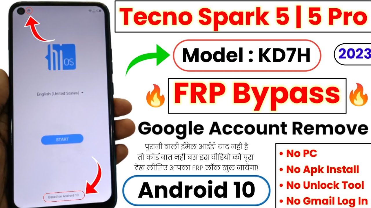 Tecno Spark 5 FRP Bypass | KD7H FRP Bypass | Android 10 | Tecno Spark 5 Pro FRP Bypass 2023