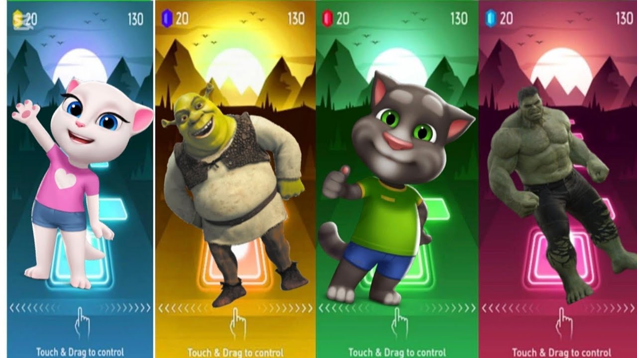 Paw Patrol Tiles hop /Shirk VS  Fredis VS Tom VS  Hulk