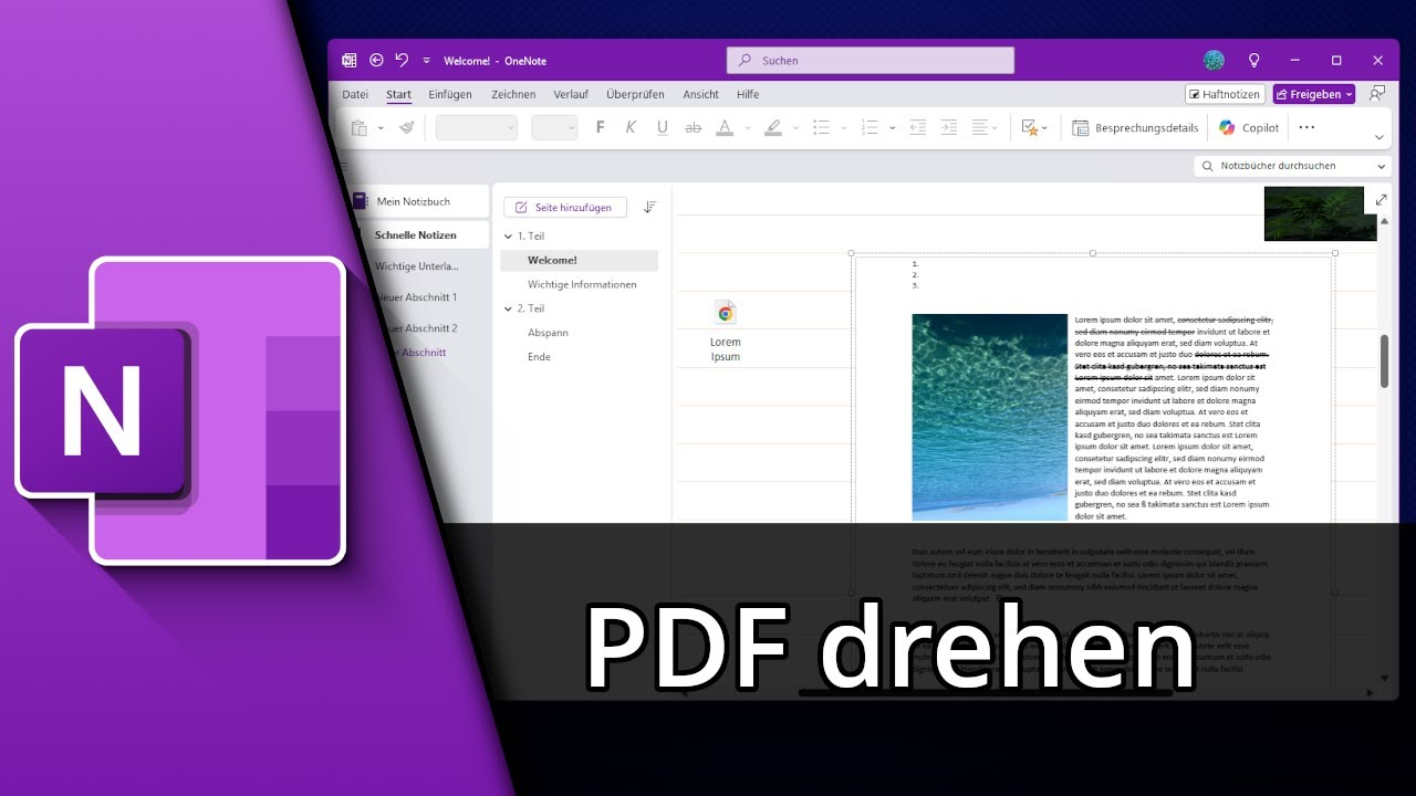 PDF in OneNote drehen ✅ Tutorial