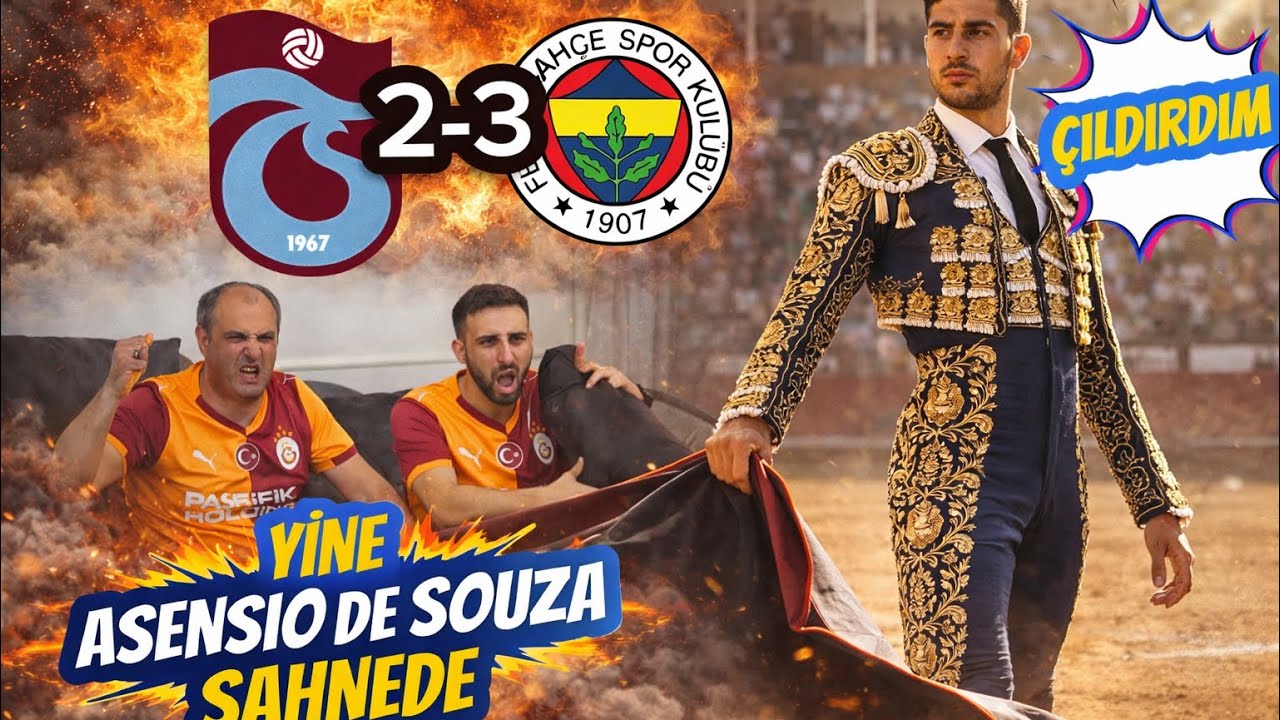 TRABZONSPOR 2-3 FENERBAHÇE MAÇI TEPKİ VİDEOSU ASENSİO DE SOUZA YİNE SAHNEYE ÇIKTI YİNE ÇILDIRDIM!!!