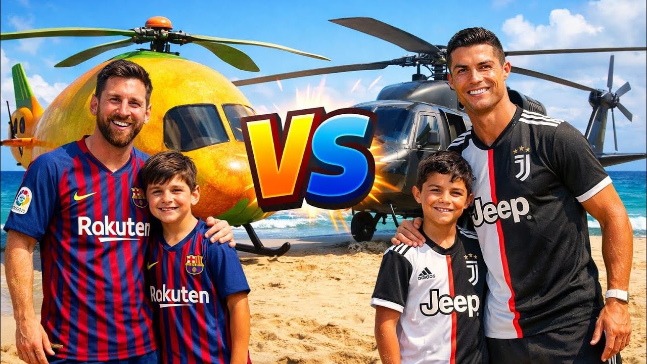 Ronaldo & his son Laugh at Messi & his son but Helicopter stand very Shocking 😂