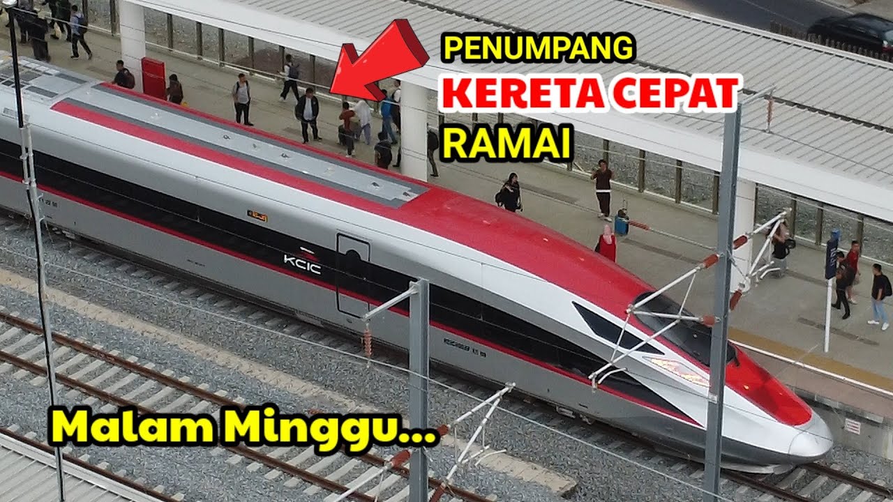RAMAI..! Malam Minggu, penumpang KERETA CEPAT sangat ramai | People took High Speed Train, Indonesia