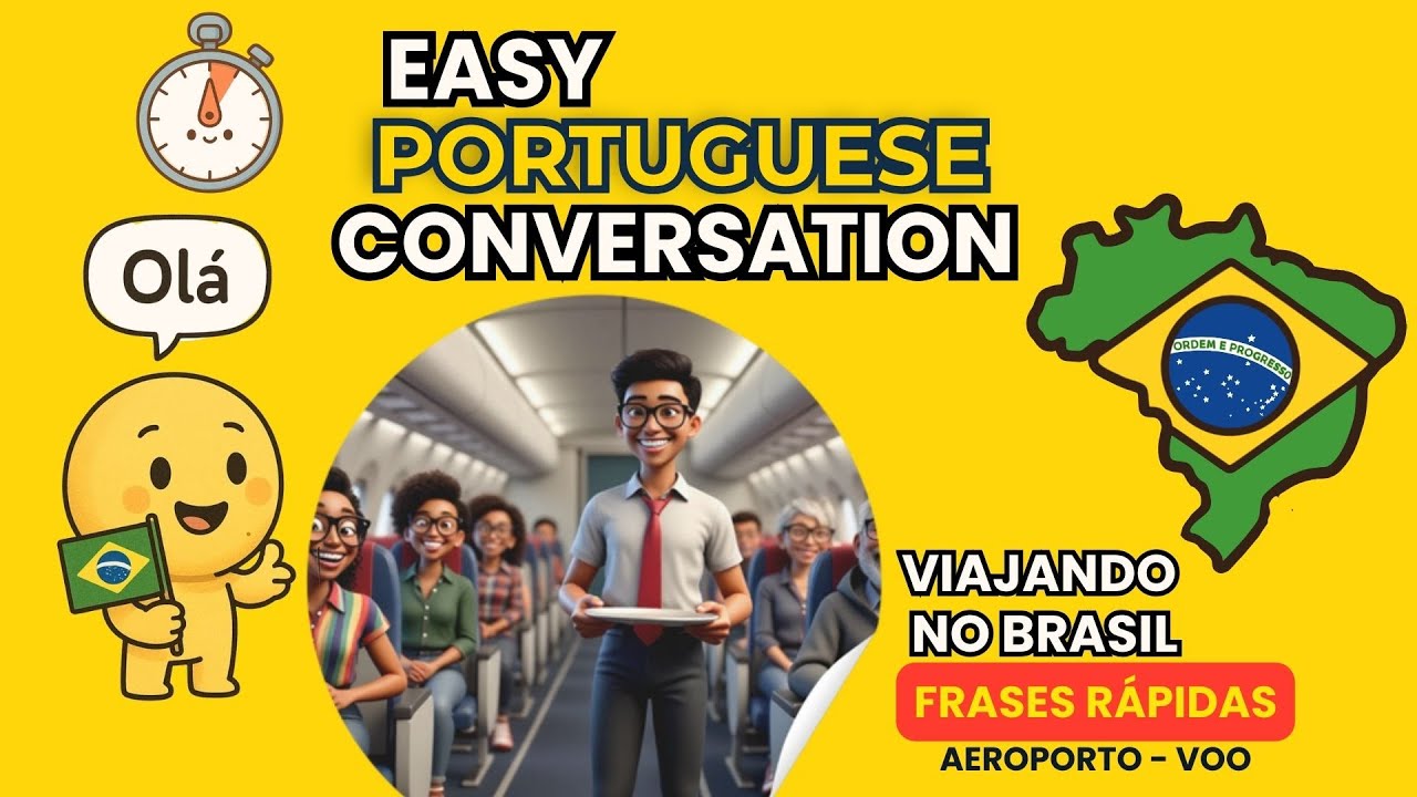 ✈ Easy Portuguese Conversation Inside the Flight | Speak Like a Brazilian 🇧🇷