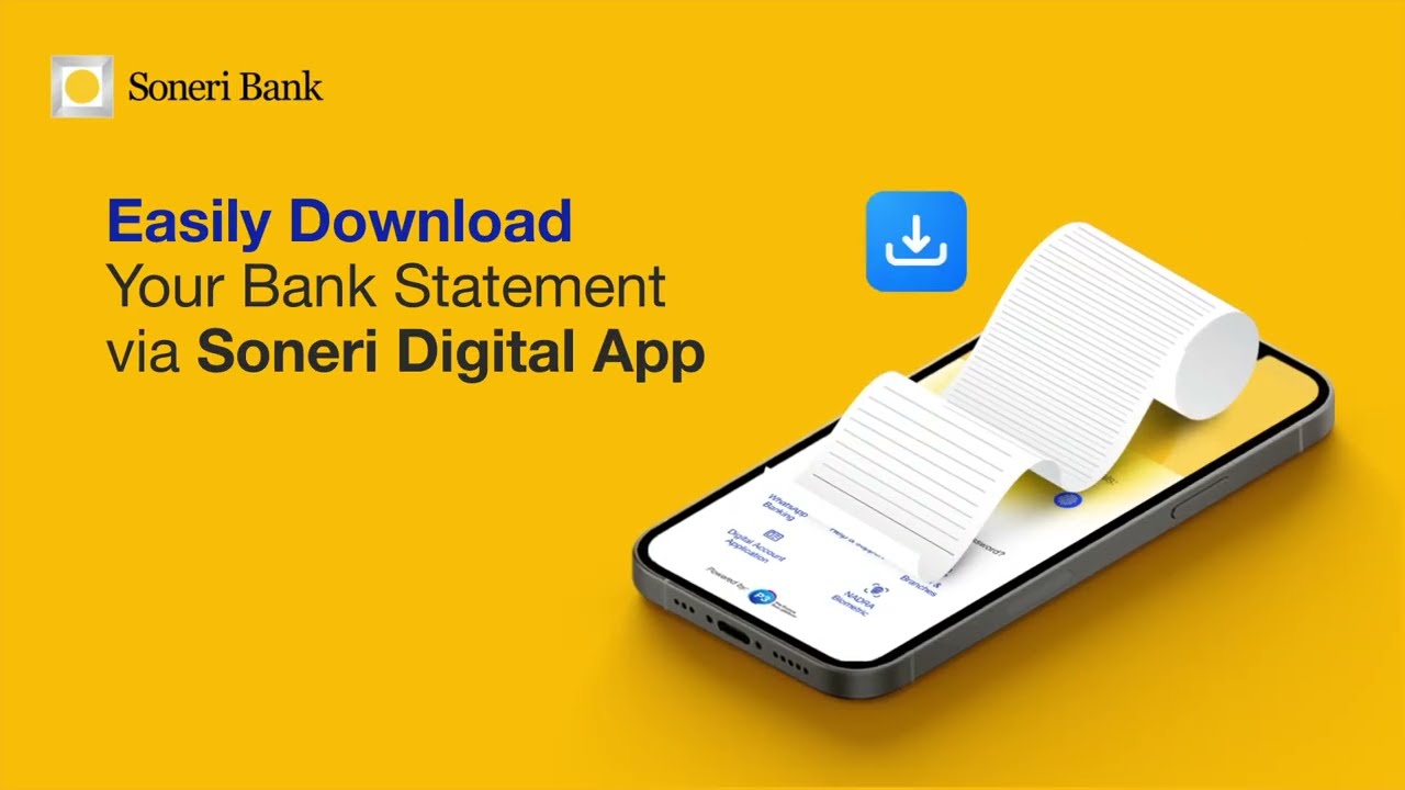 Download your bank statement in just a few taps with the Soneri Digital App!