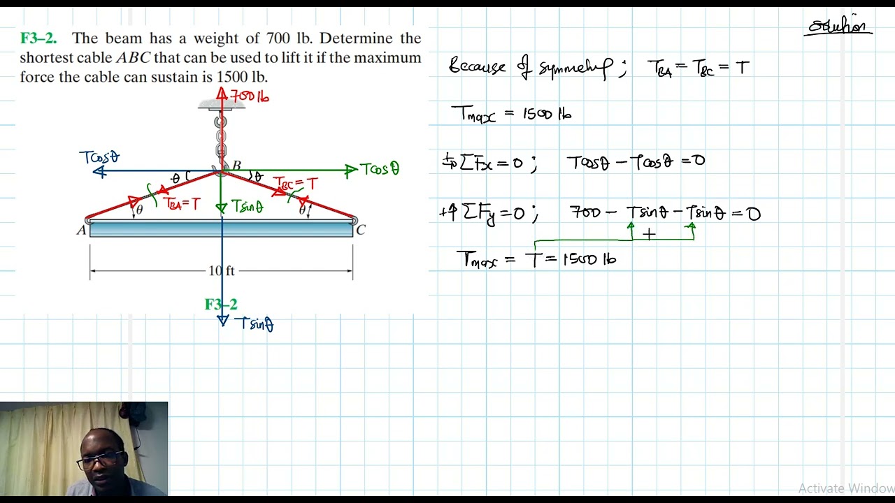 F3–2 Equilibrium of a Particle (Chapter 3: Hibbeler Statics) Benam Academy