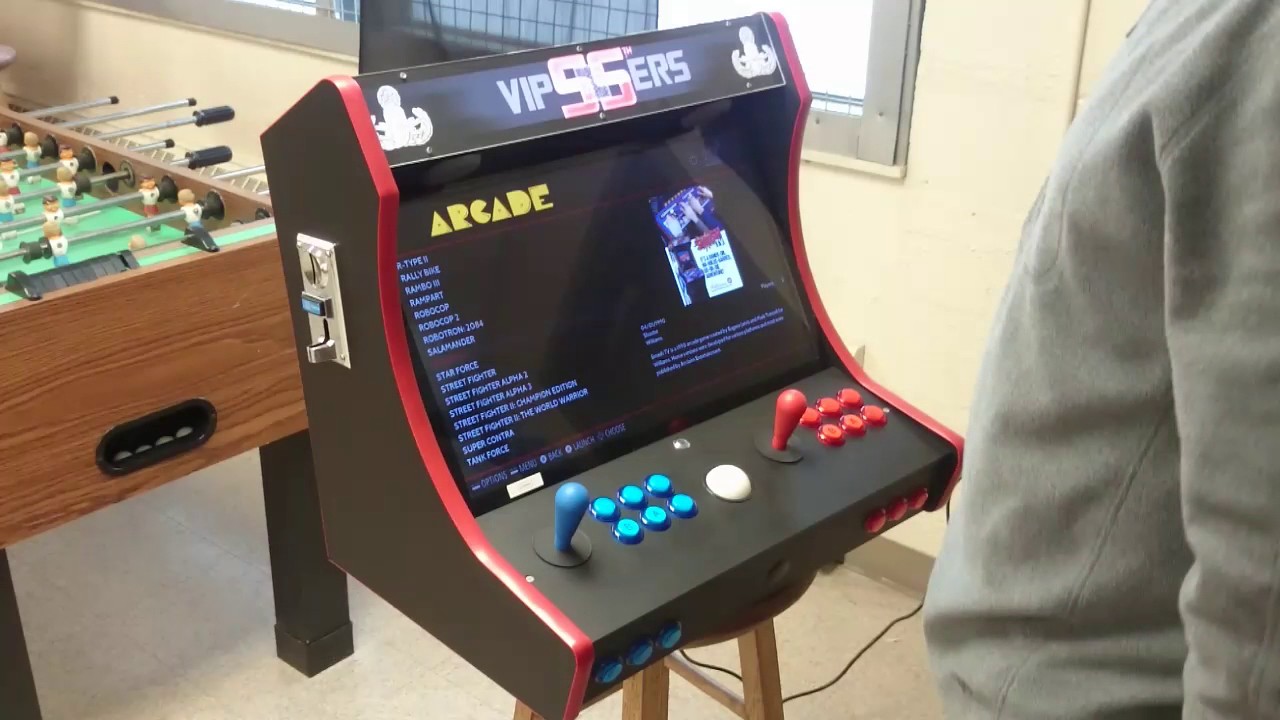 Bartop arcade with coin acceptor and trackball on a raspberry pi 3 pi3