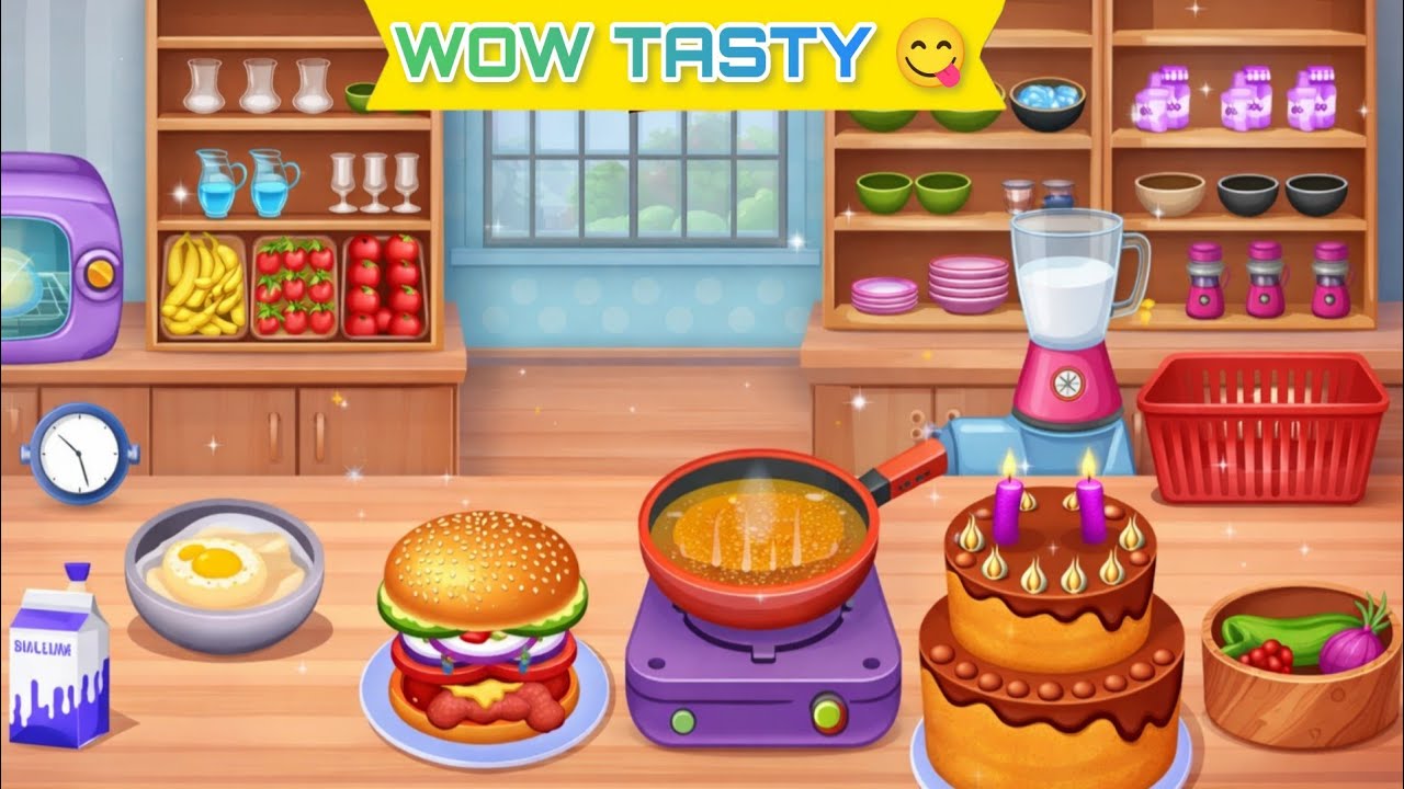 How to Make Juice,Cake and Burger  🍹🎂🍔 #kitchen #games #gameplay #gaming #cook #hd #juice #burger 