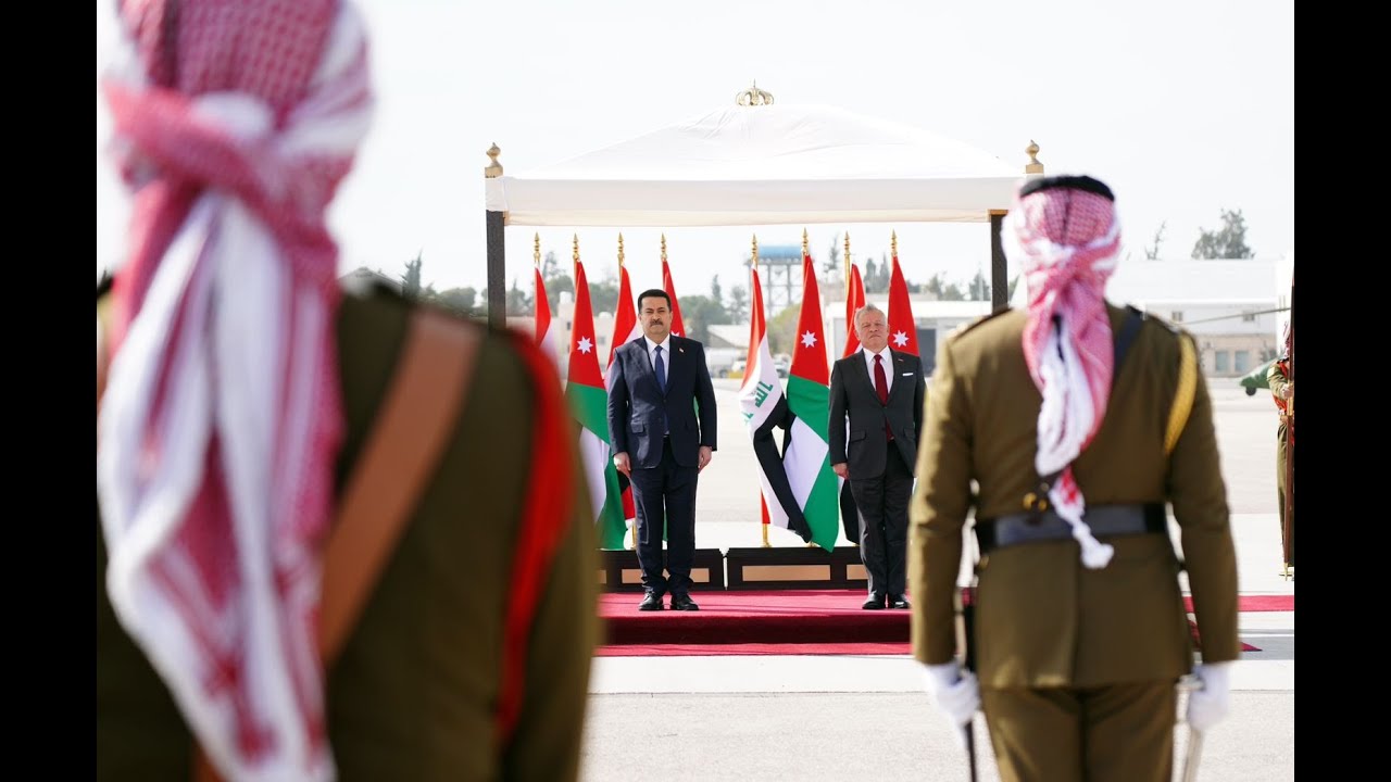 مراسم استقبال رسمية لرئيس مجلس الوزراء السيد محمد شياع السوداني في عمّان من قبل ملك الاردن