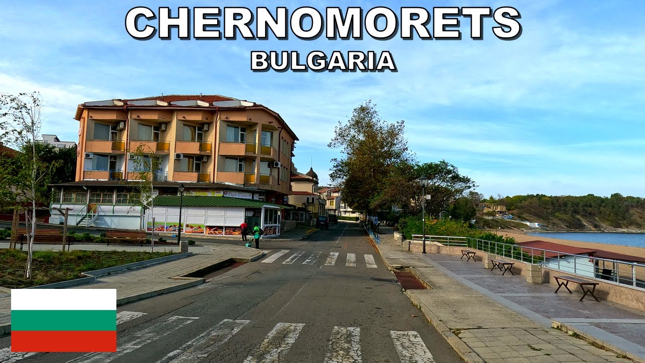 DRIVING around CHERNOMORETS TOWN in BULGARIA 4K (60fps)