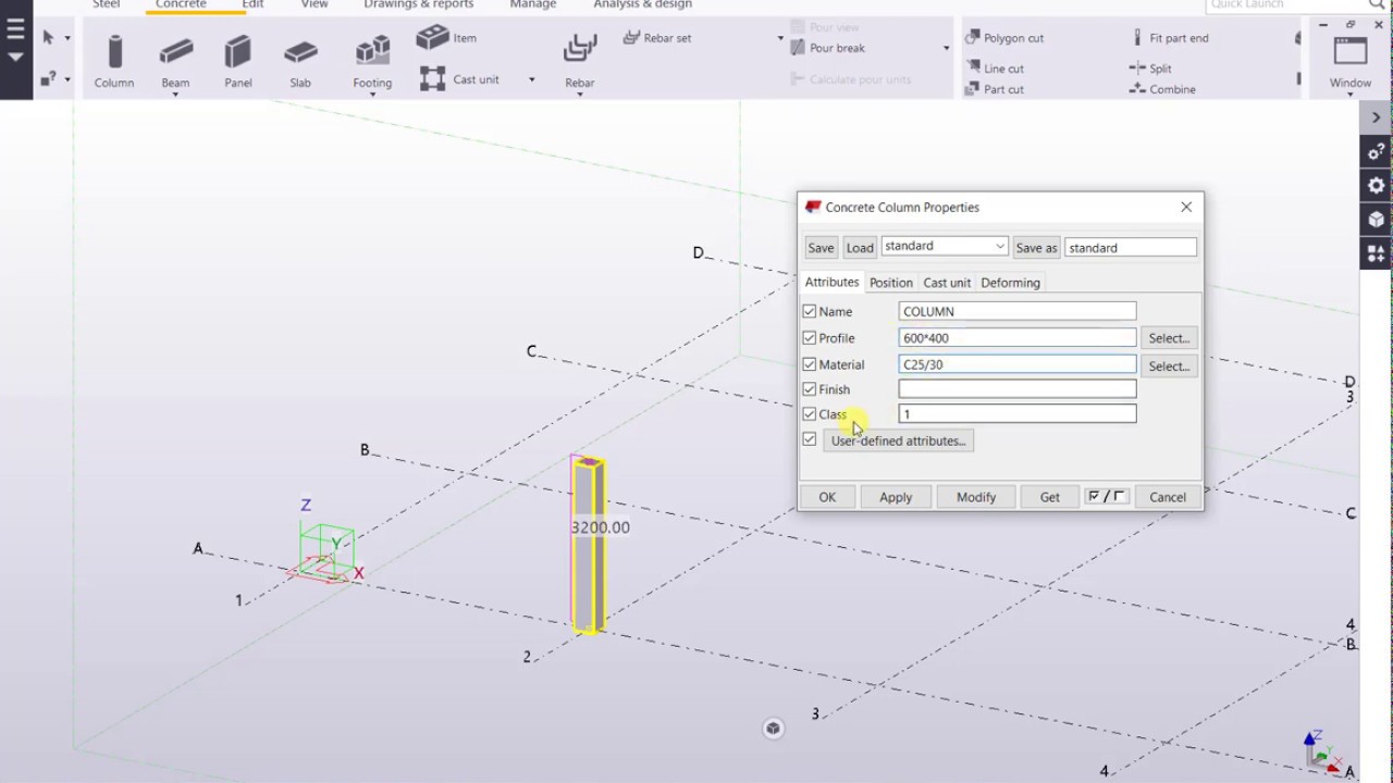 Rectangular Column Reinforcement (Tekla structures)