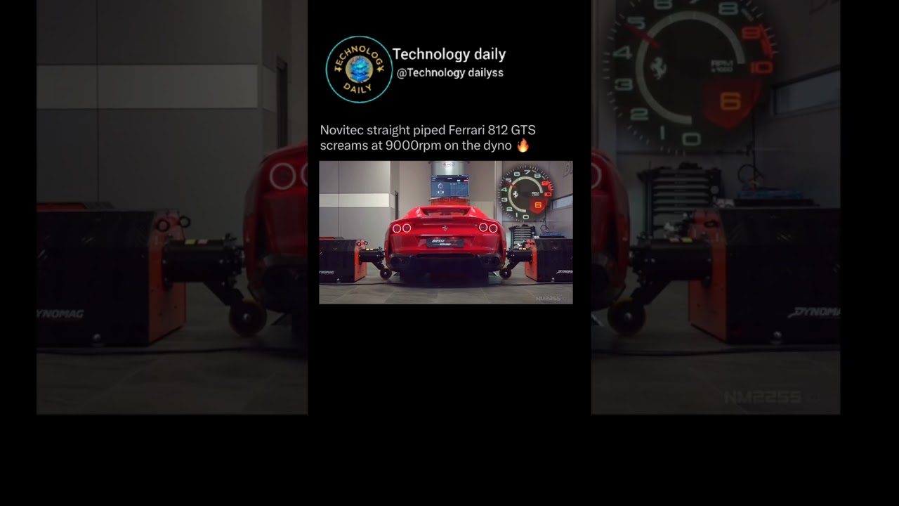 Novitec straight piped Ferrari 812 GTS screams at 9000rpm on the dyno 