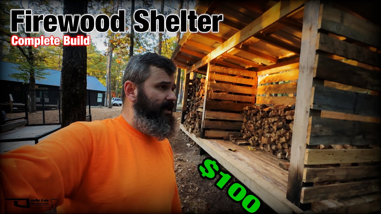 $100 Firewood Shed Complete Build - Keep Wood DRY