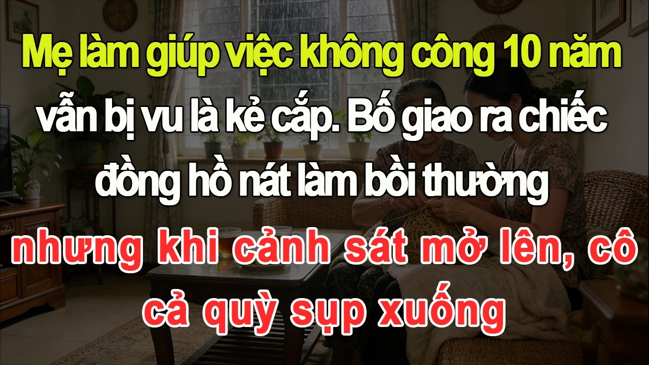 Mẹ làm giúp việc 10 năm bị vu là kẻ cắp, bố đưa đồng hồ nát bồi thường, cảnh sát mở ra, cô cả quỳ