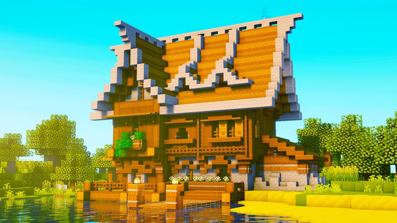 Minecraft: How To Build Rumah Medieval Survival Tepi Lautan