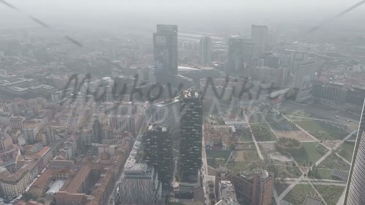 A-Log. Milan, Italy. UniCredit Tower. The famous skyscrapers of Milan are located around the botanic