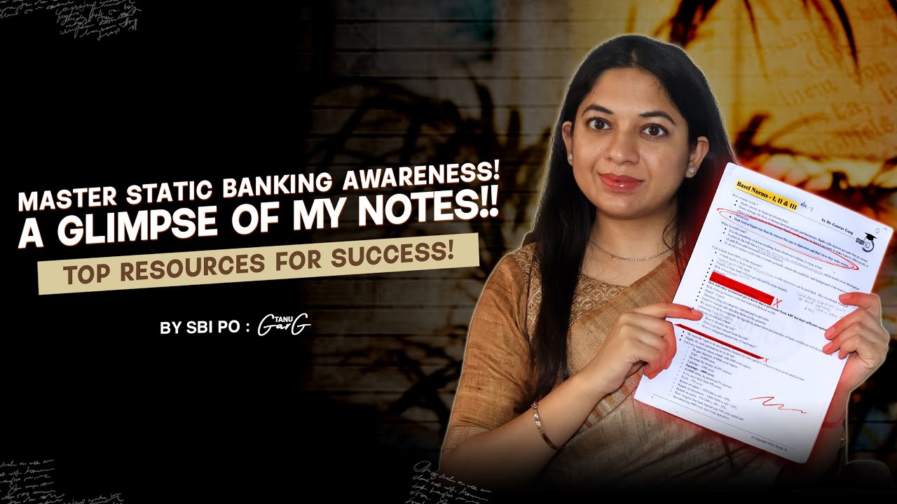 Static Banking Awareness Strategy for SBI PO/Clerk | Study Tips, Notes & Resources| SBI PO Tanu Garg