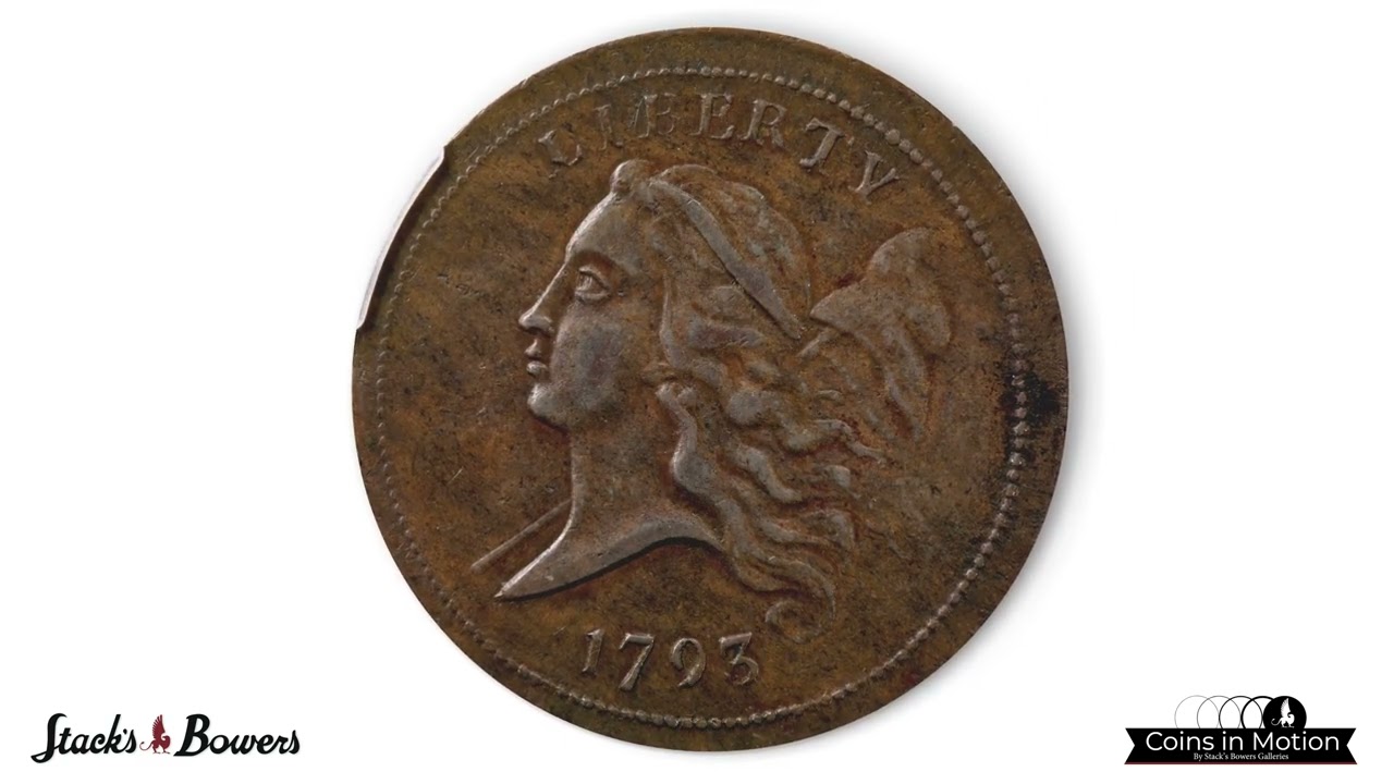 1793 Liberty Cap Half Cent. Head Left. C-1. Rarity-3+. EF-45 (CACG).
