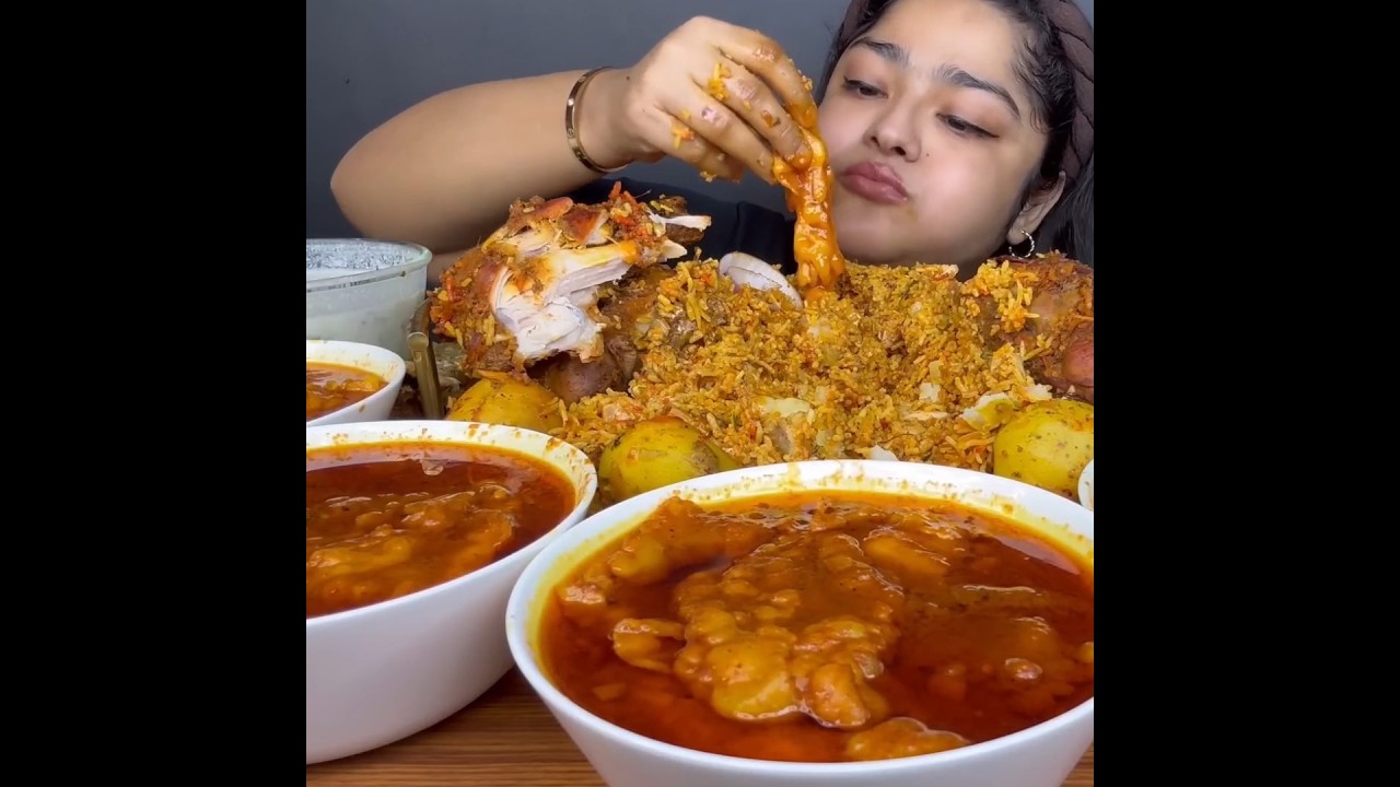 ASMR: EATING SPICY MUTTON FAT CURRY🔥 BASMATI RICE || #shorts #mukbangn#asmreating #mukbangasmr #asmr