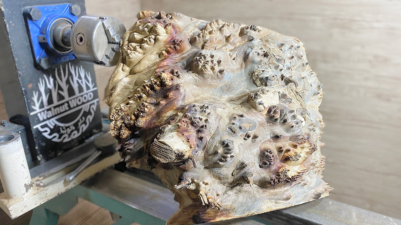 Amazing Woodturning - see the beauty in walnut Burl transform