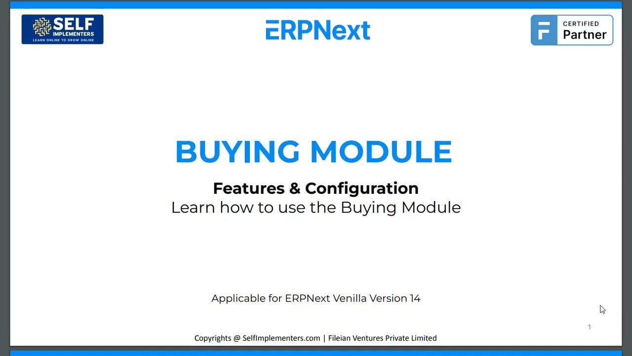 8. How to Set Up or Implement ERPNext Buying Purchase Module |Implement at a Low Cost Only