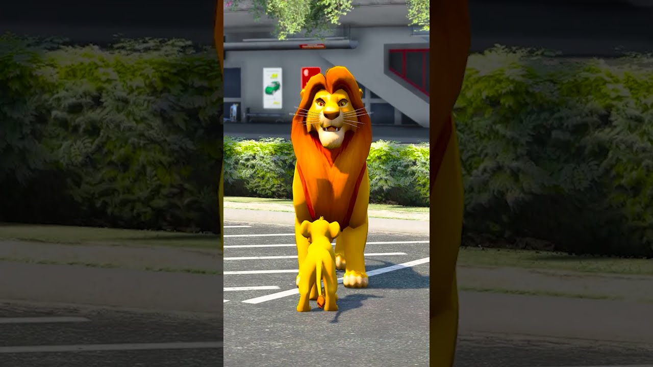 GTA V Lion Saves Super Cow Just in Time! 🦁🐄 #shorts