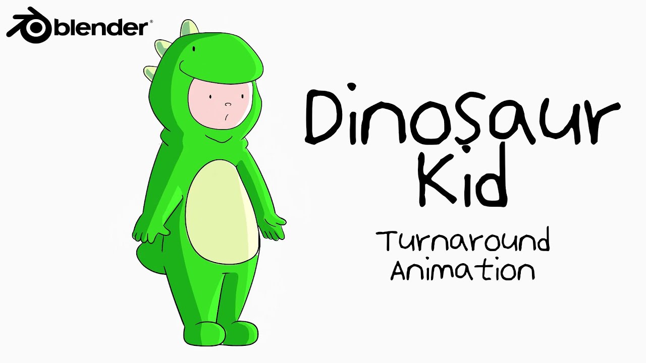 [Character Design] Dinosaur Kid - Turnaround #blender #characterdesign #tutorial