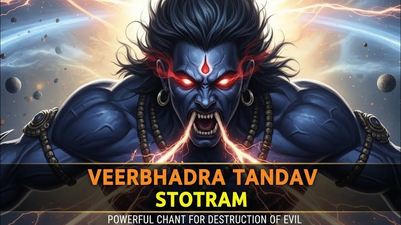 Veerabhadra Tandav Stotram | Most Fierce Shiva Avatar Mantra | Rudra Tandava Energy