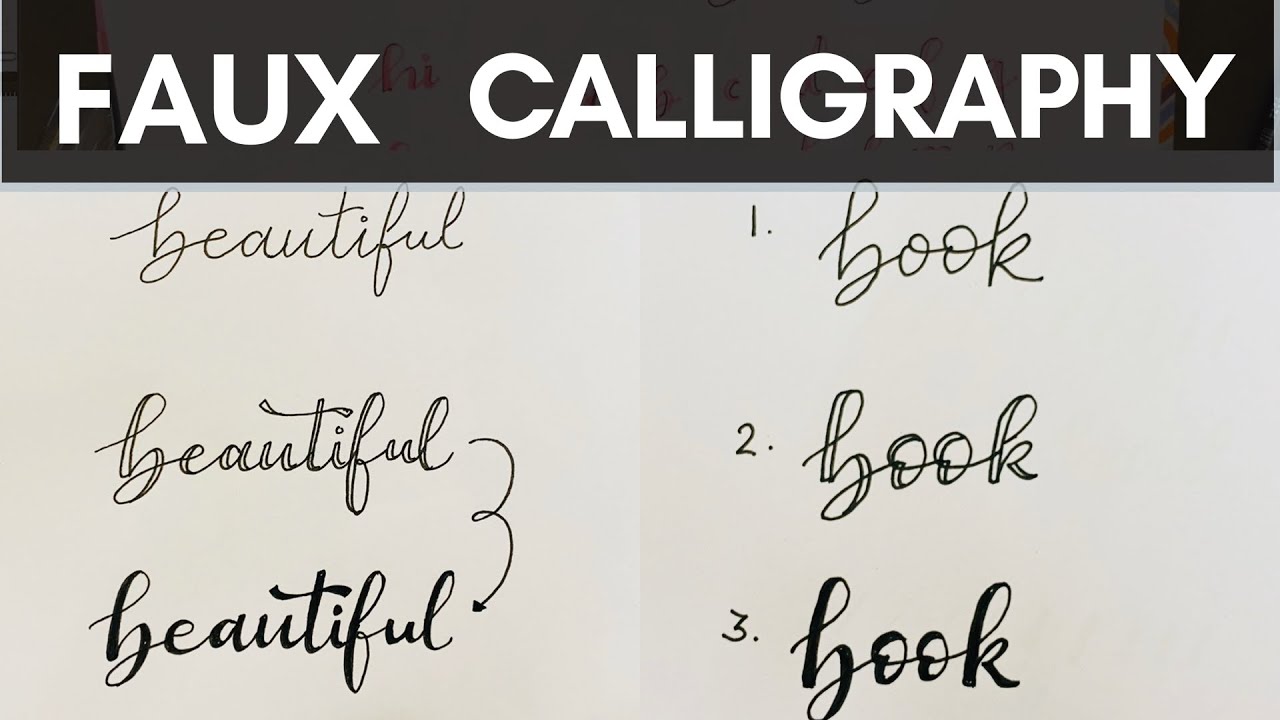 Faux  Calligraphy | Calligraphy for beginners a to z | How to do Calligraphy with normal pen