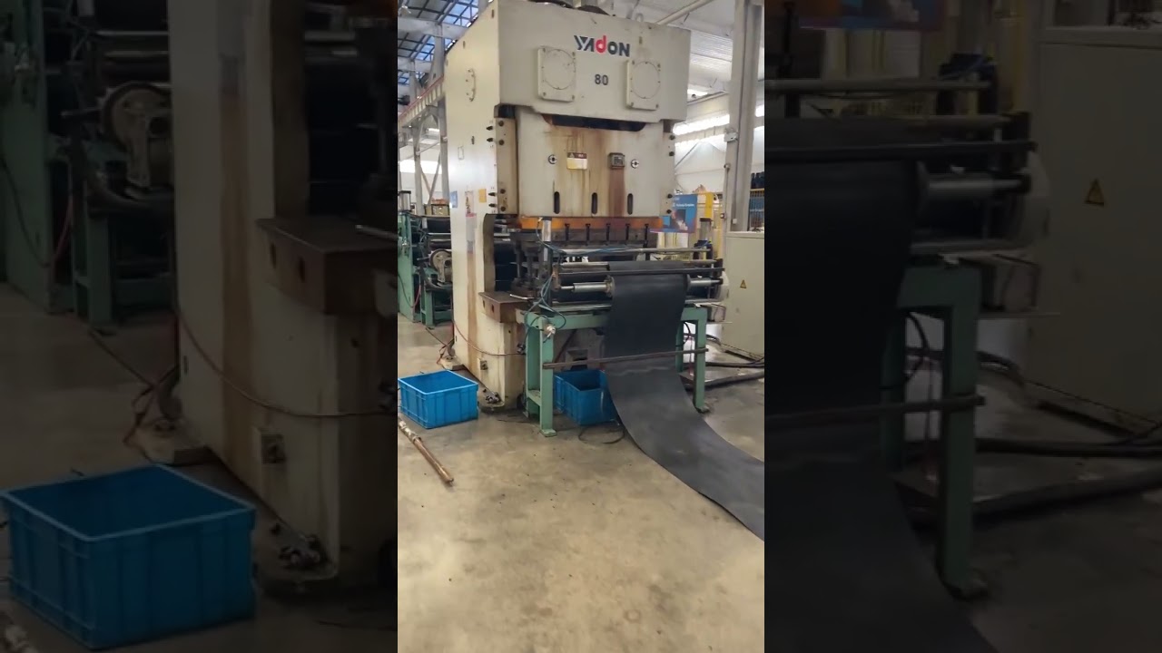 HDPE Geocell production process of embossing.