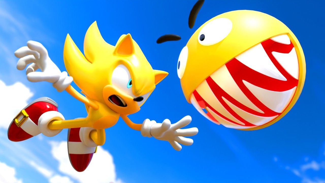 Super Sonic vs Pacman in Sonic world final battle