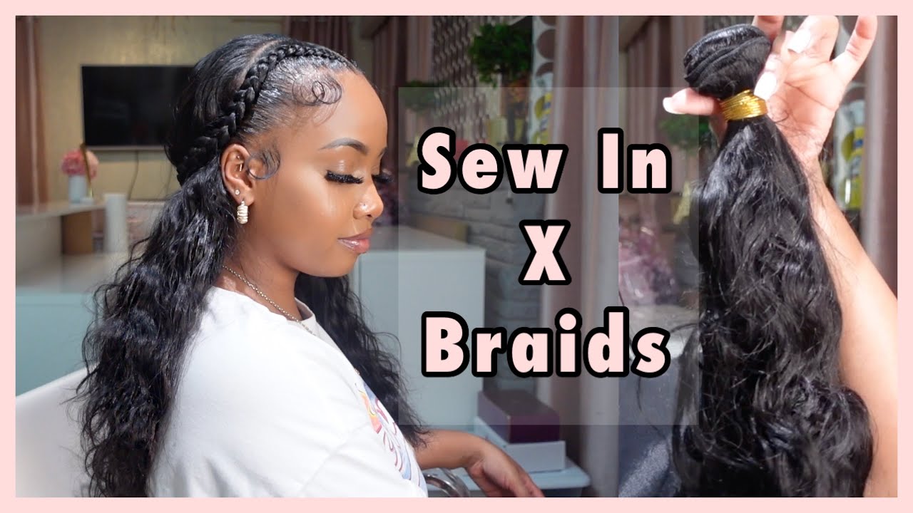 Sew In + 2 Feed In Braids || Ft. Curls Queen Hair