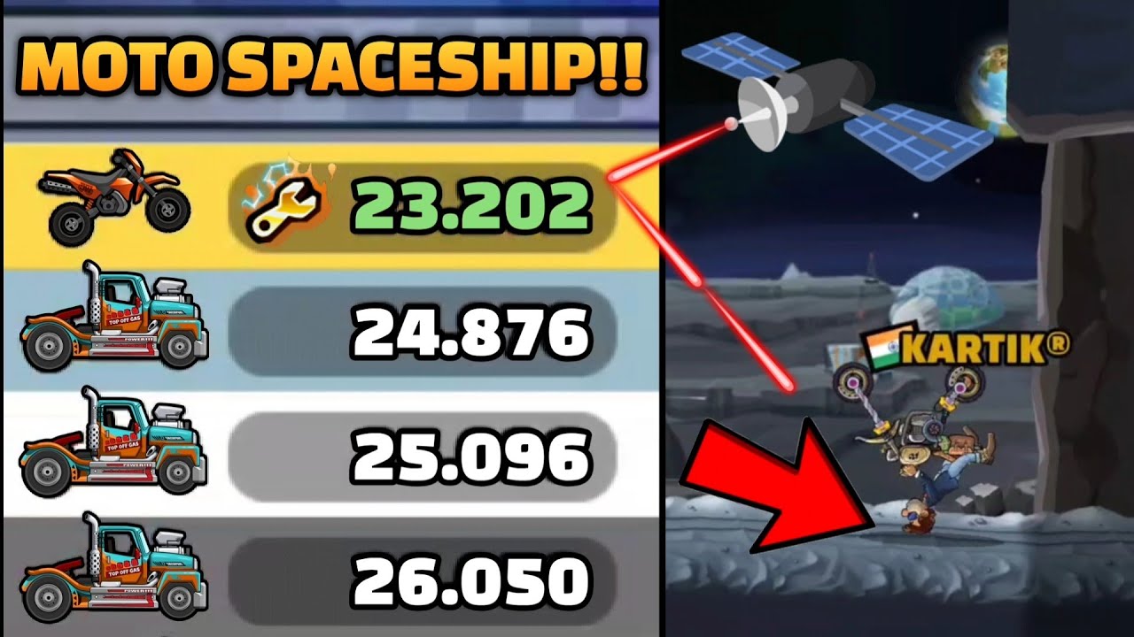 MOTOCROSS BEAT THE SPACESHIP!! 🤯🚀 IN COMMUNITY SHOWCASE - Hill Climb Racing 2