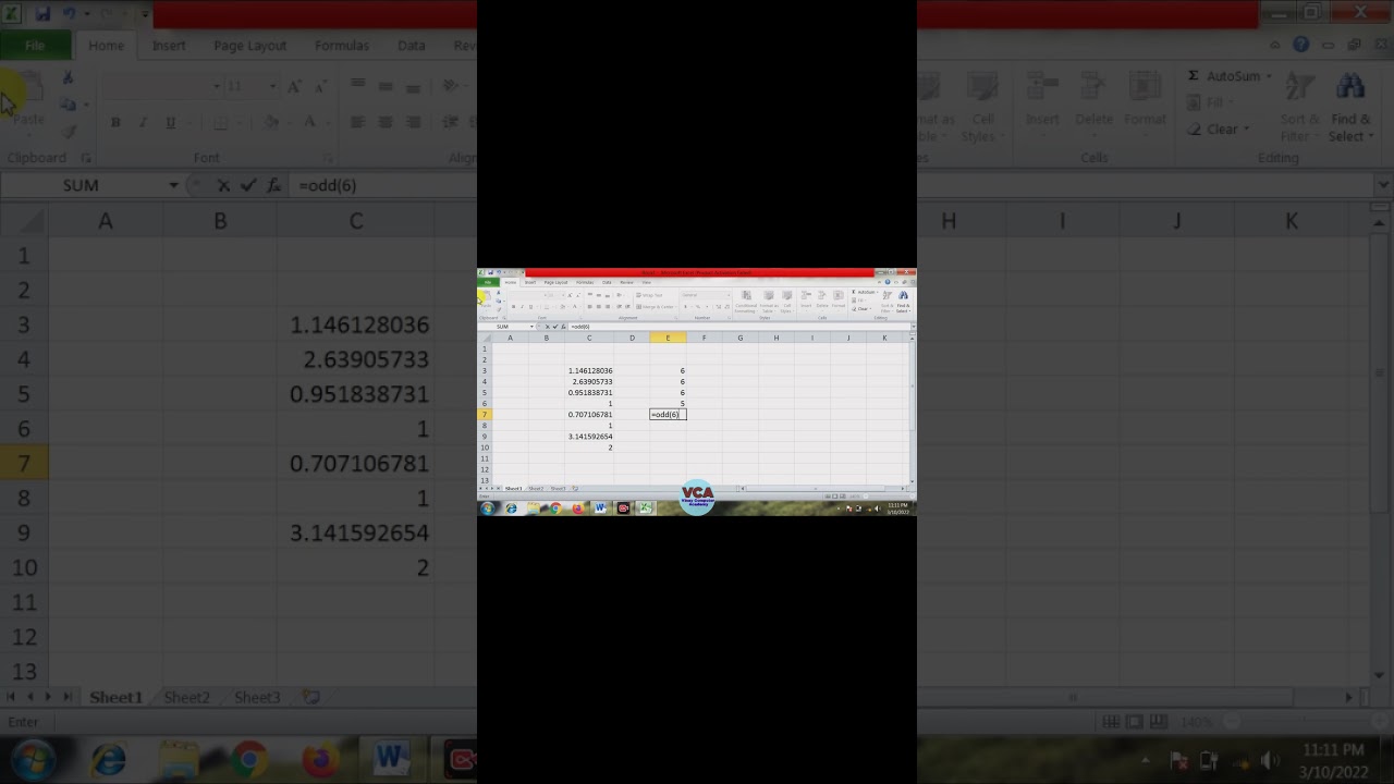 use of ODD formula in ms excel  👍👍👍🔥🔥🔥😀😀😀#excelshorts #viralshorts #shorts