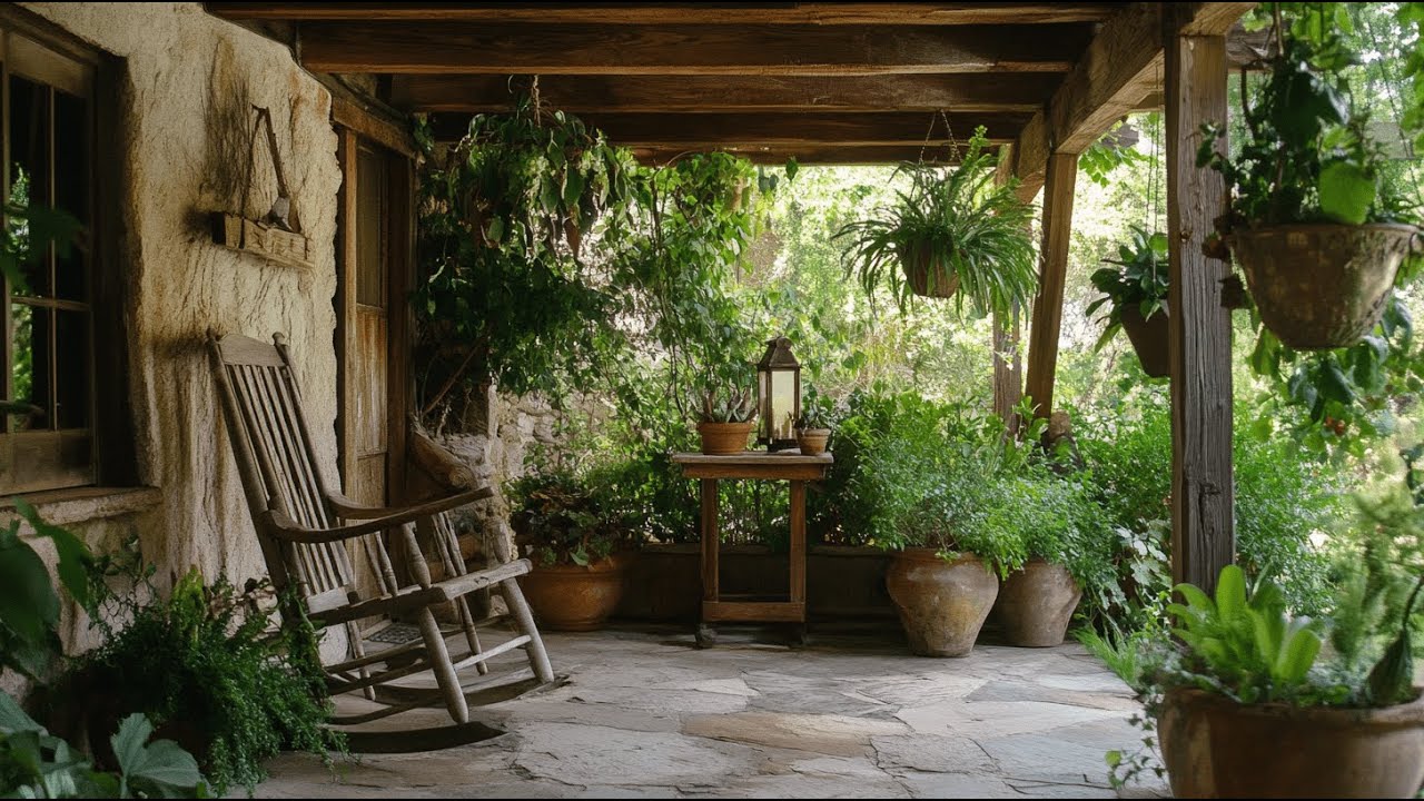 In the Heart of the Home: The Warm Embrace of a Rustic Front Porch