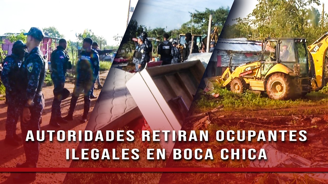 Fuerza Pública desaloja nuevamente ocupantes ilegales de terrenos en Boca Chica