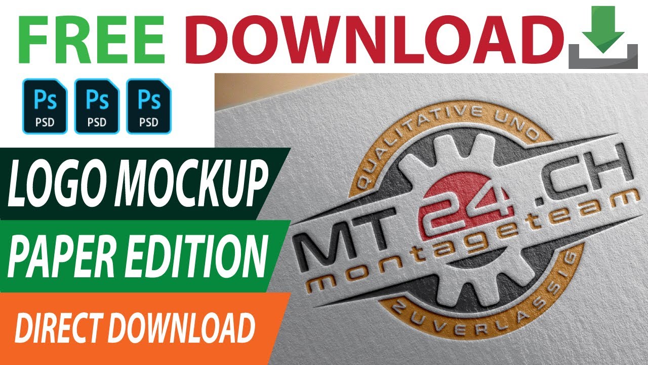Logo Mockup Free Download  ( 3D Paper Edition Logo Mock PSD Photoshop File)