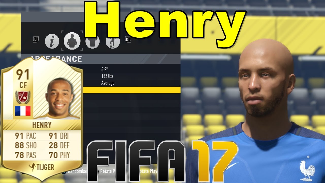 FIFA 17 - Henry - Virtual Pro Look A Like Tutorial ( with Stats )