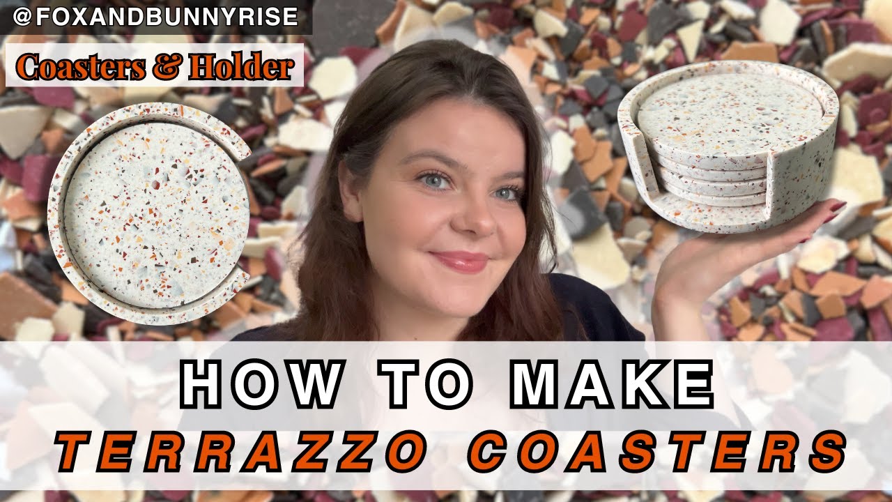 DIY Terrazzo Jesmonite Coasters and Holder Set | Testing New Mould Designs