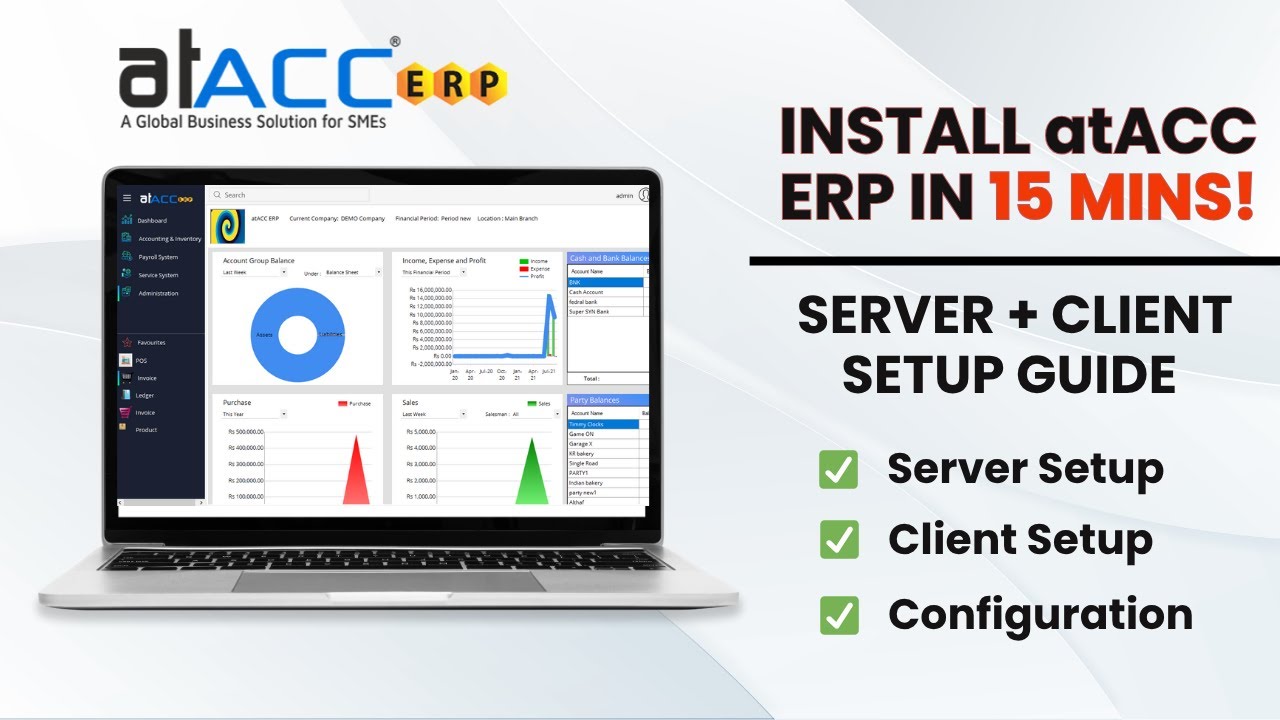 ✅ How to Install atACC ERP | Server Setup, Client Setup & Configuration Guide