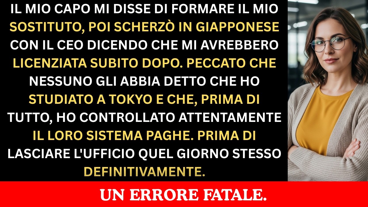 Ha Scherzato sul Mio Licenziamento in Giapponese. Non Sapeva che Capivo Tutto 💼
