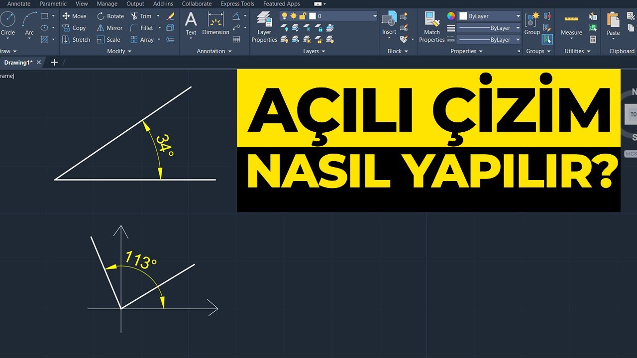 AutoCAD Dersleri -Açılı Çizim Yapma | AutoCAD 2024