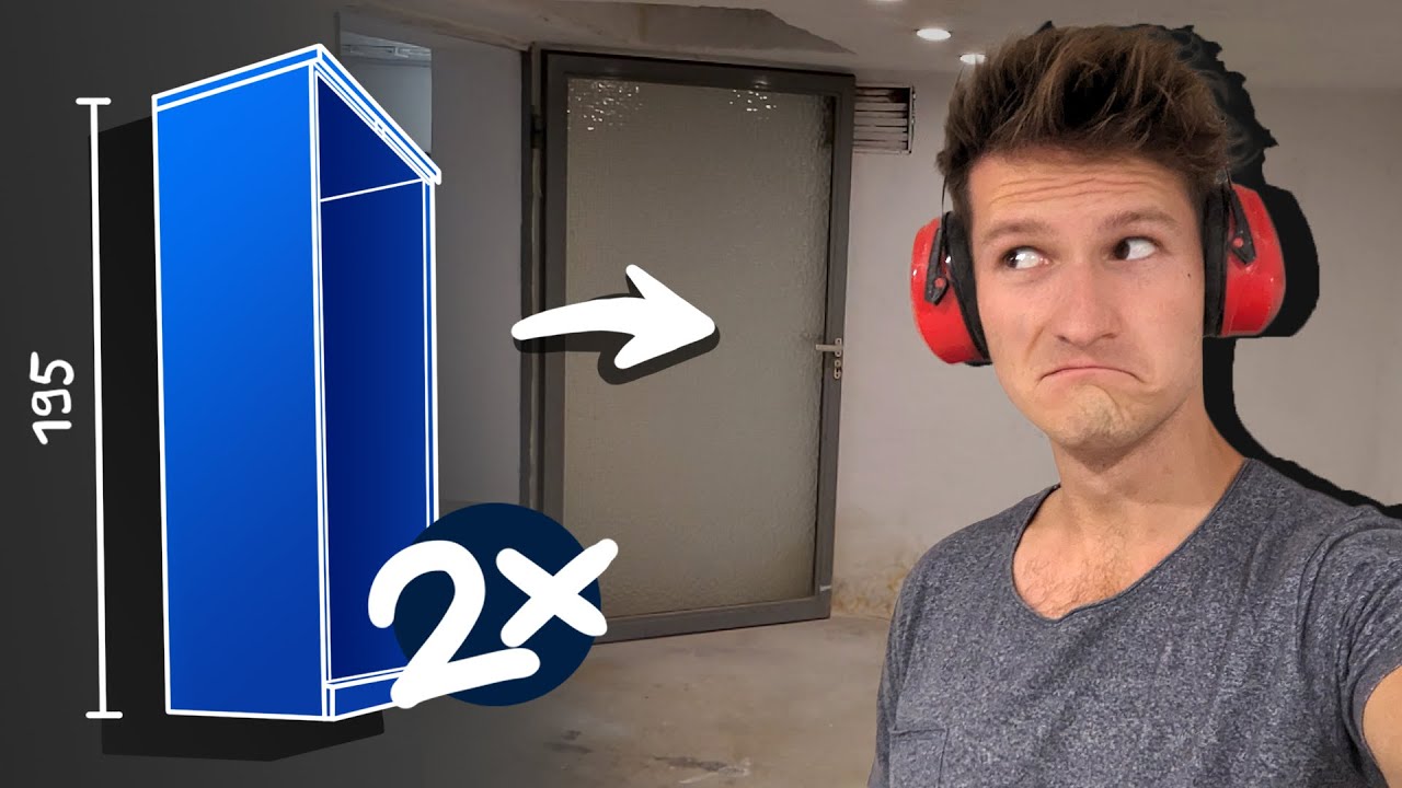 Hochwasserfesten Metallschrank in engem Kellerraum montieren