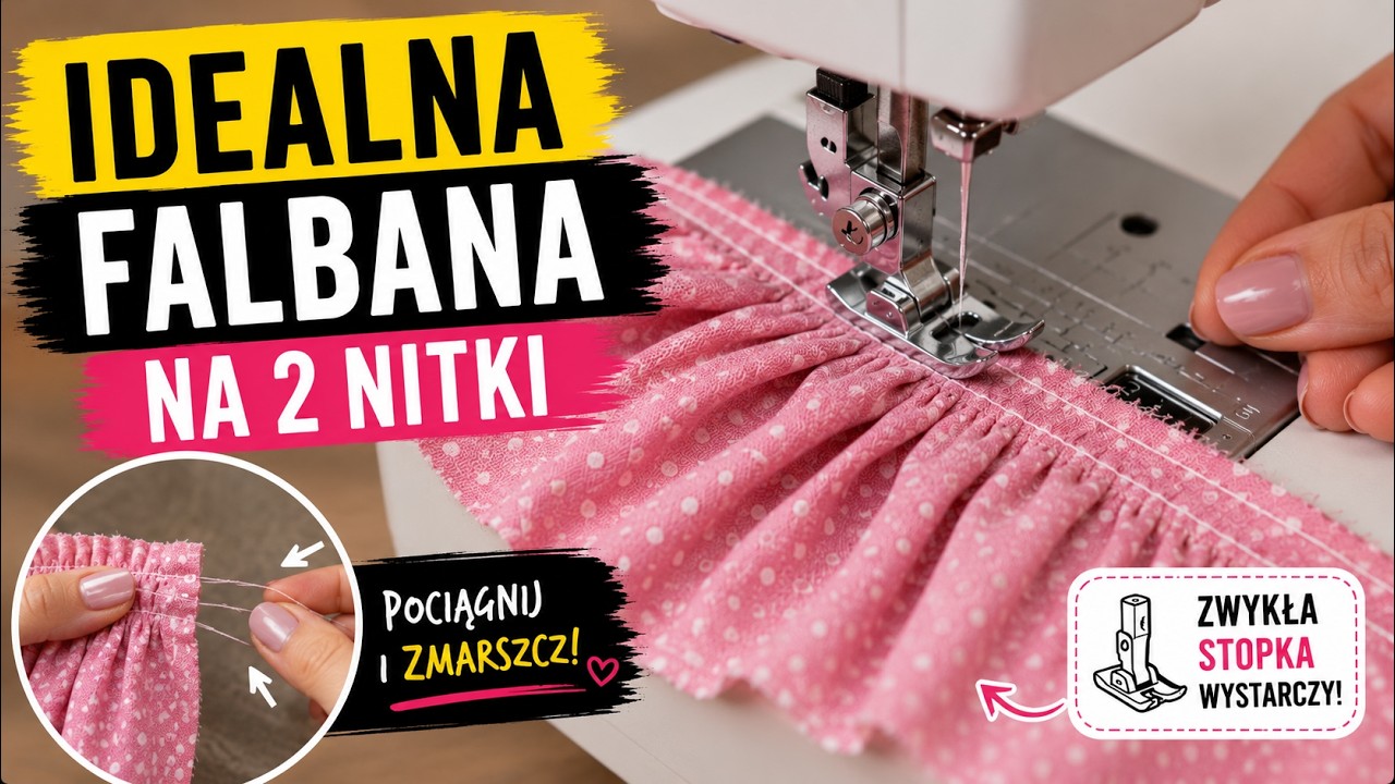 Jak uszyć falbankę sposób 2 - marszczenie krok po kroku