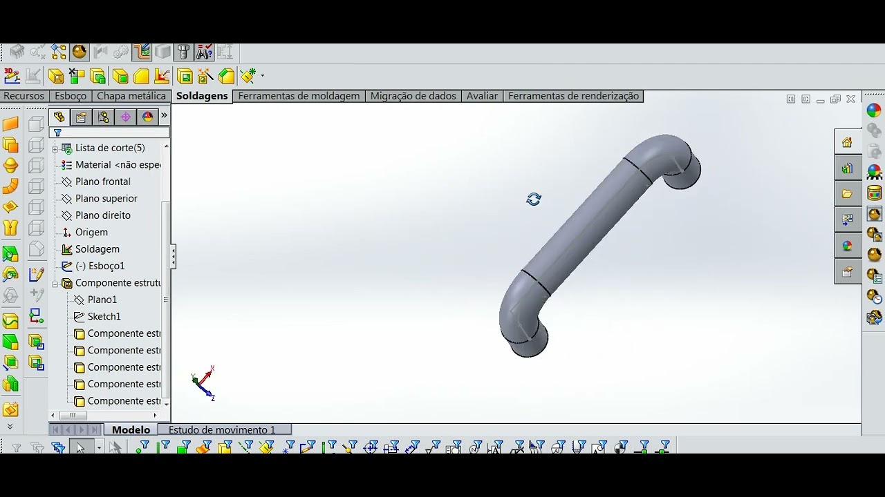 SOLIDWORKS - DESENVOLVIMENTO DE TUBO.