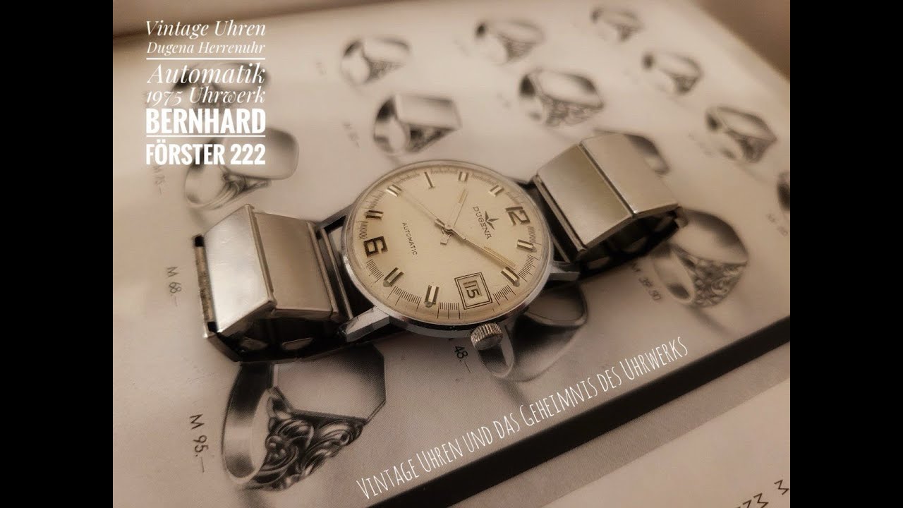 Vintage Uhren : Dugena Herrenuhr Automatik 1975 Uhrwerk Bernhard Förster 222