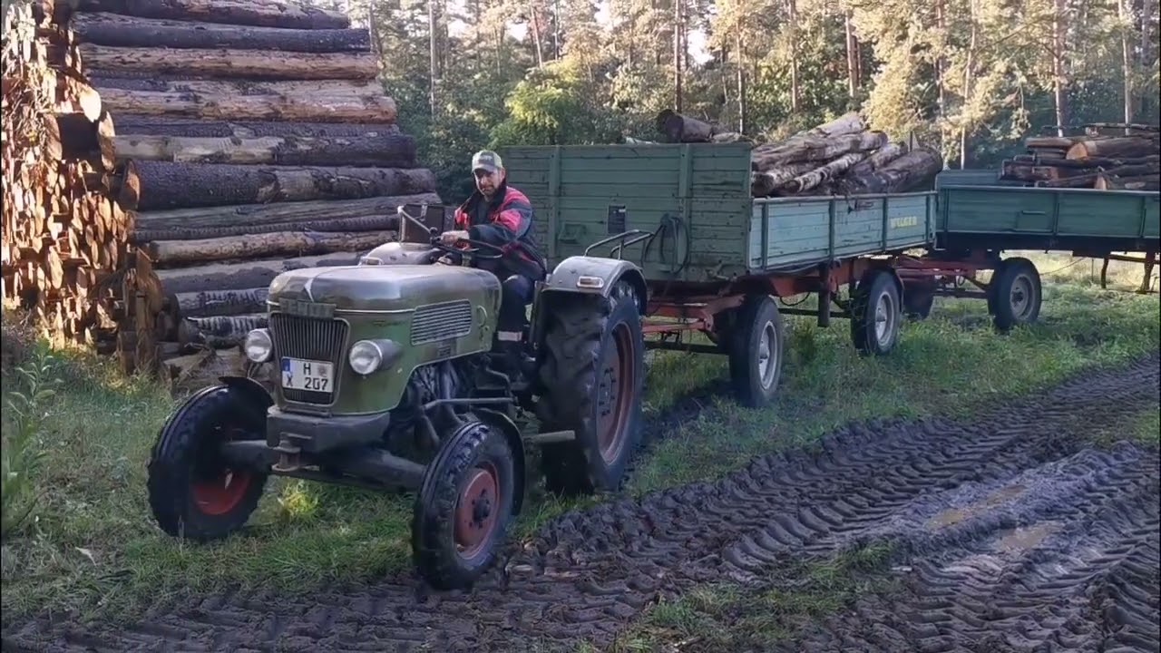 Fendt Farmer 2 mit zwei Achttonner Welger
