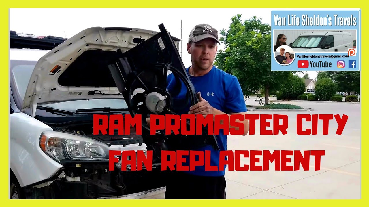 AM I IN OVER MY HEAD | SHOULD WE DO IT HERE | REPLACING THE RADIATOR FAN IN A RAM PROMASTER CITY.