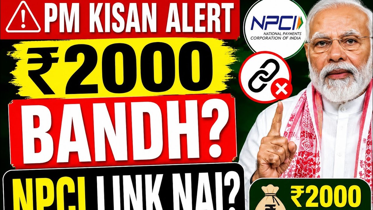 PM Kisan ₹2000 Bandh Hobo? NPCI Link Check 2026 Full Process