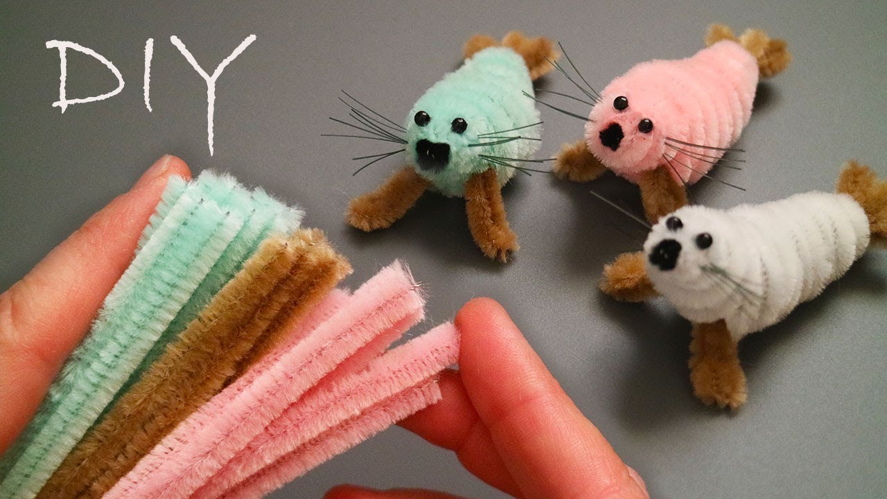 ❤️CUTE MINI Fur Seals❤️ Made of pipe cleaner ❤️ DIY