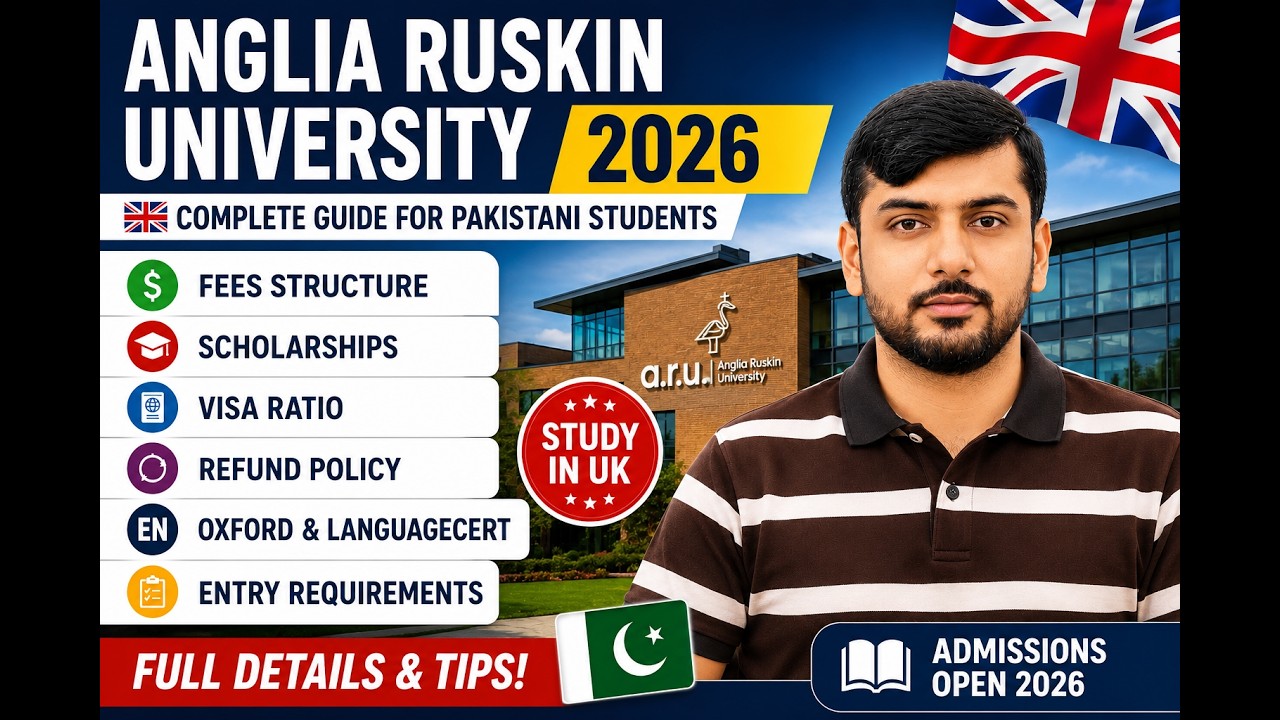 Anglia Ruskin University 2026 Fees, Visa Ratio, Refund & Entry Requirements for Pakistani Students